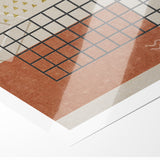 Modern Geometric Grid and Shapes Canvas Art