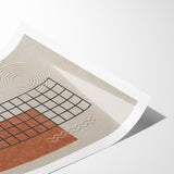 Modern Geometric Grid and Shapes Canvas Art