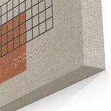 Modern Geometric Grid and Shapes Canvas Art
