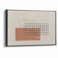 Modern Geometric Grid and Shapes Canvas Art