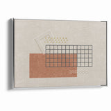 Modern Geometric Grid and Shapes Canvas Art