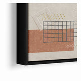 Modern Geometric Grid and Shapes Canvas Art