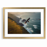 Majestic Birds of Prey Wall Art – Eagle Soaring Over Coastal Cliffs