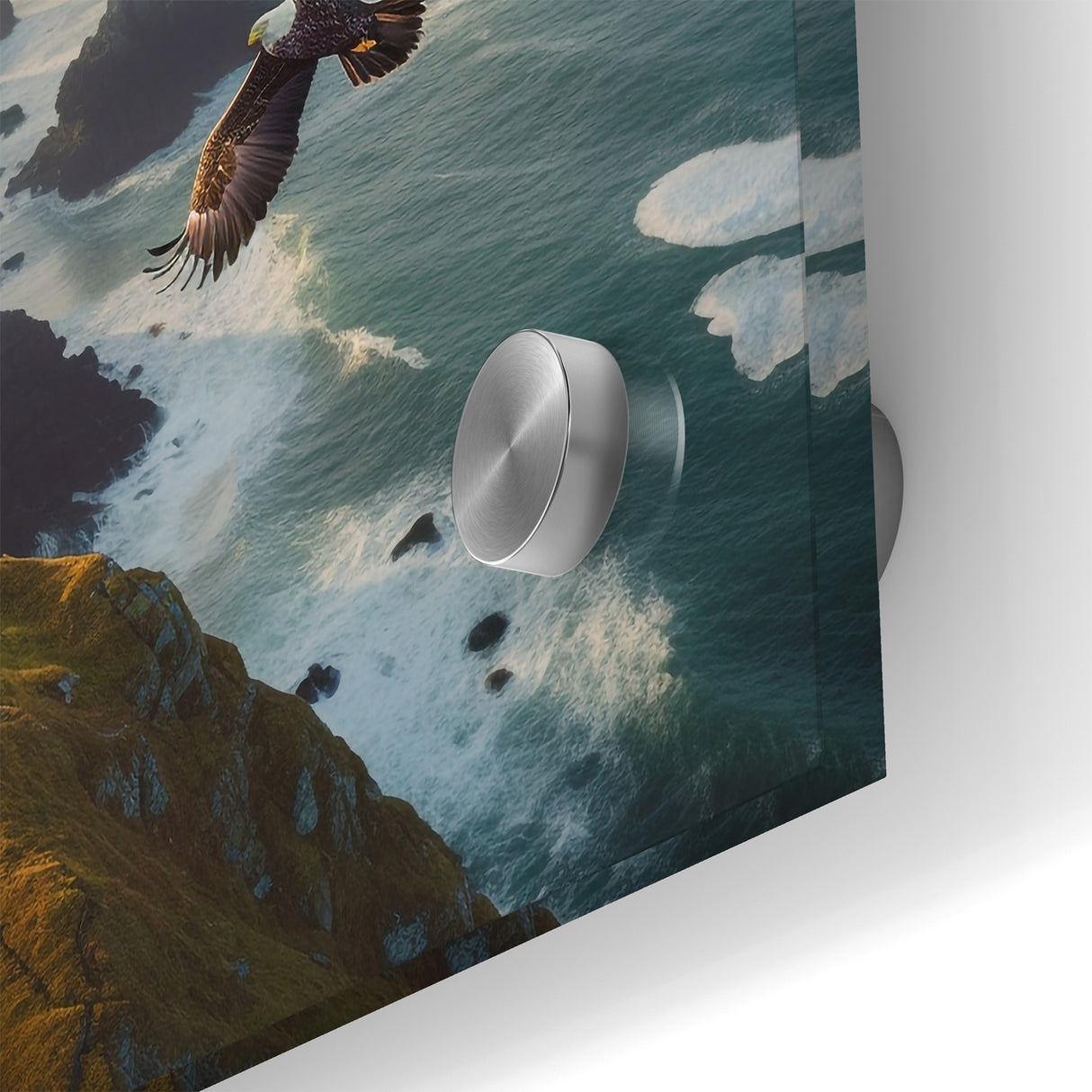 Majestic Birds of Prey Wall Art – Eagle Soaring Over Coastal Cliffs