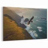 Majestic Birds of Prey Wall Art – Eagle Soaring Over Coastal Cliffs