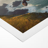 Majestic Birds of Prey Wall Art – Eagle Soaring Over Coastal Cliffs