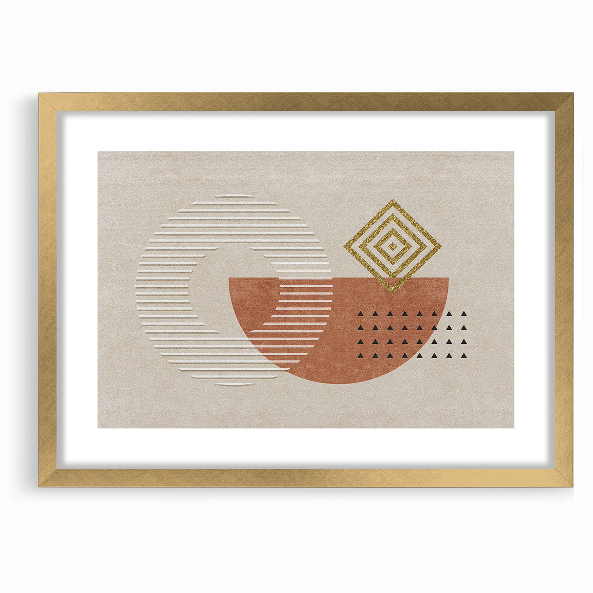 Geometric Shapes and Lines Abstract Canvas Art
