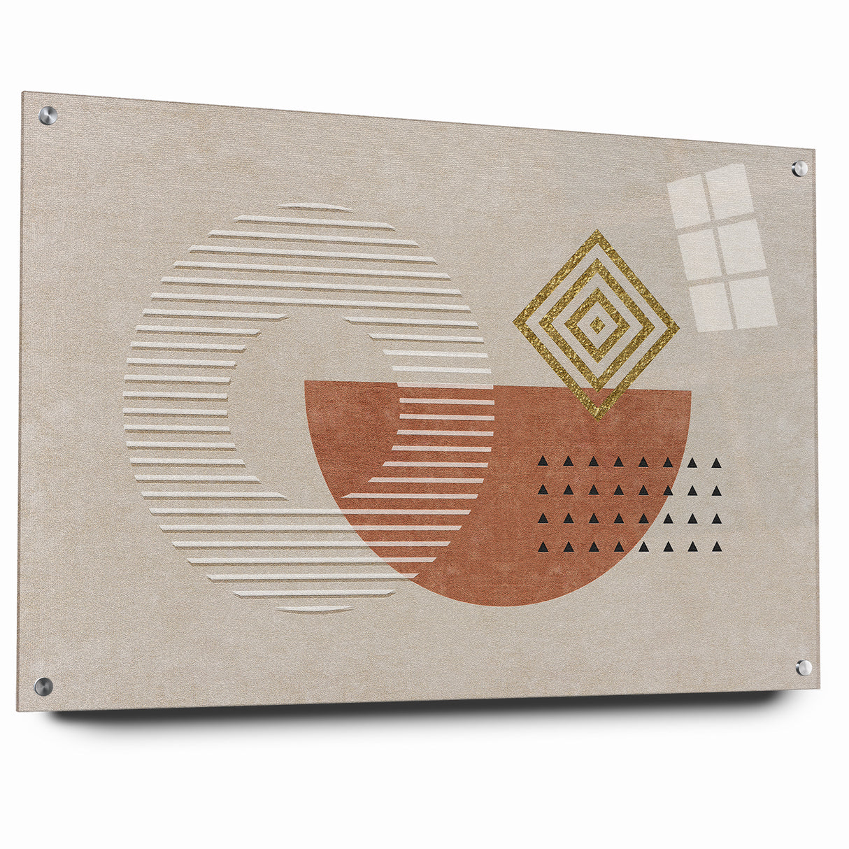 Geometric Shapes and Lines Abstract Canvas Art
