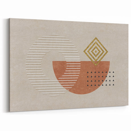 Geometric Shapes and Lines Abstract Canvas Art