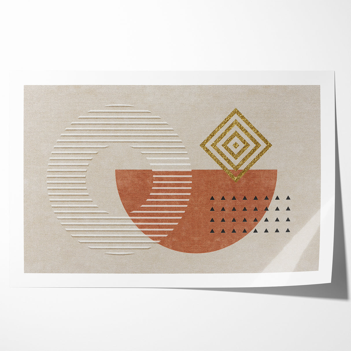 Geometric Shapes and Lines Abstract Canvas Art