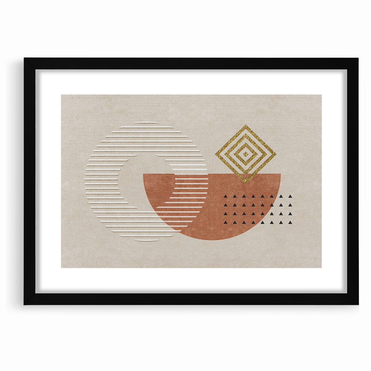 Geometric Shapes and Lines Abstract Canvas Art