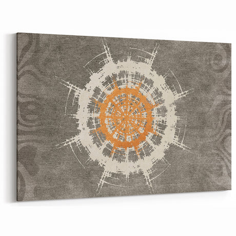 Radiant Abstract Circular Canvas Art
