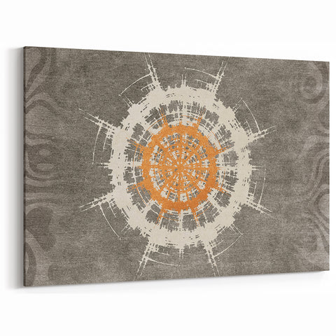 Radiant Abstract Circular Canvas Art