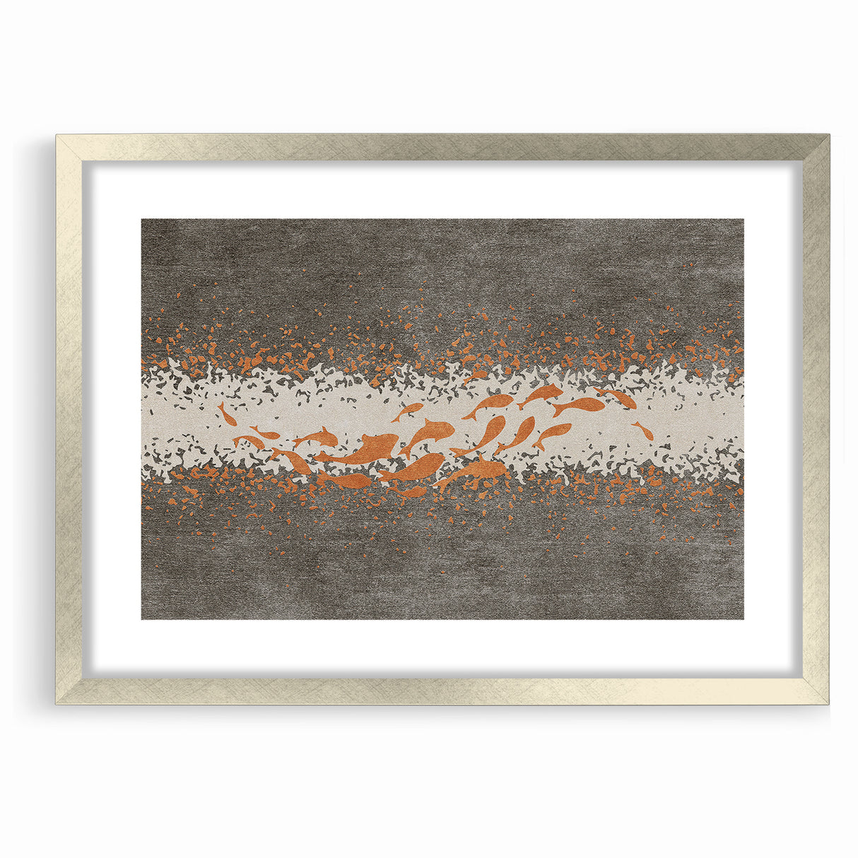 Abstract Fish and Splash Strokes Canvas Art