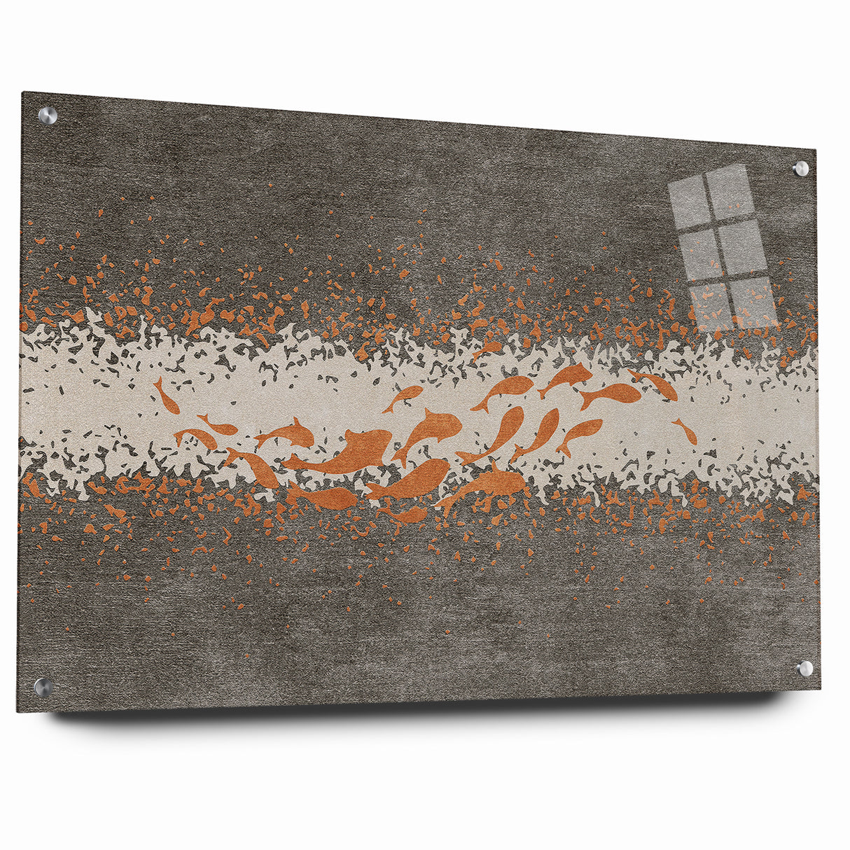 Abstract Fish and Splash Strokes Canvas Art