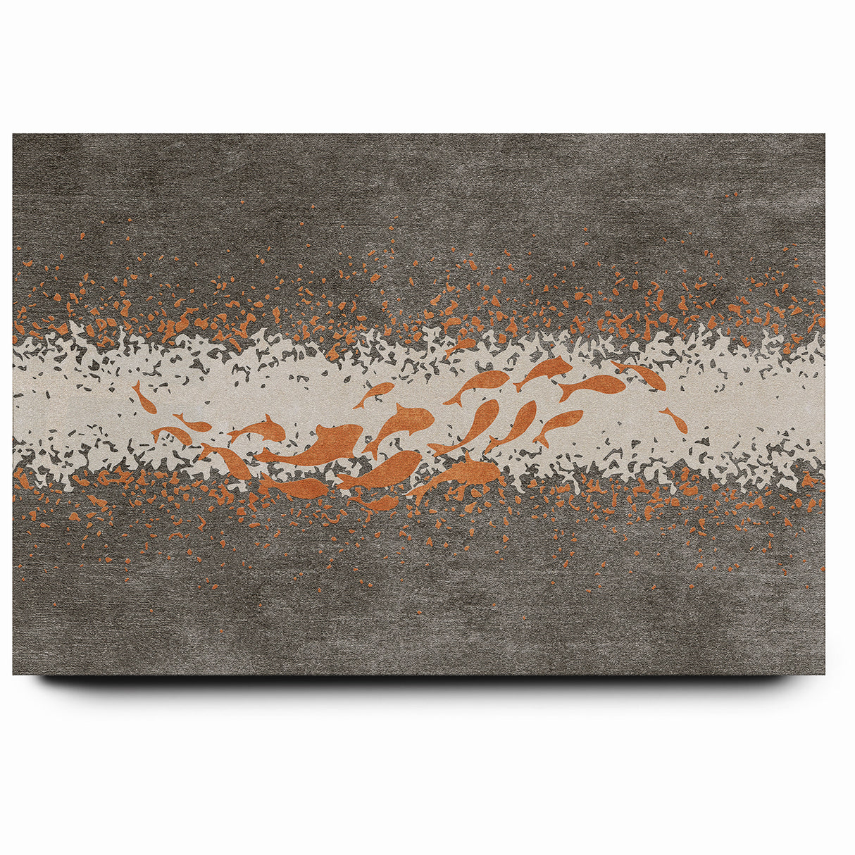 Abstract Fish and Splash Strokes Canvas Art