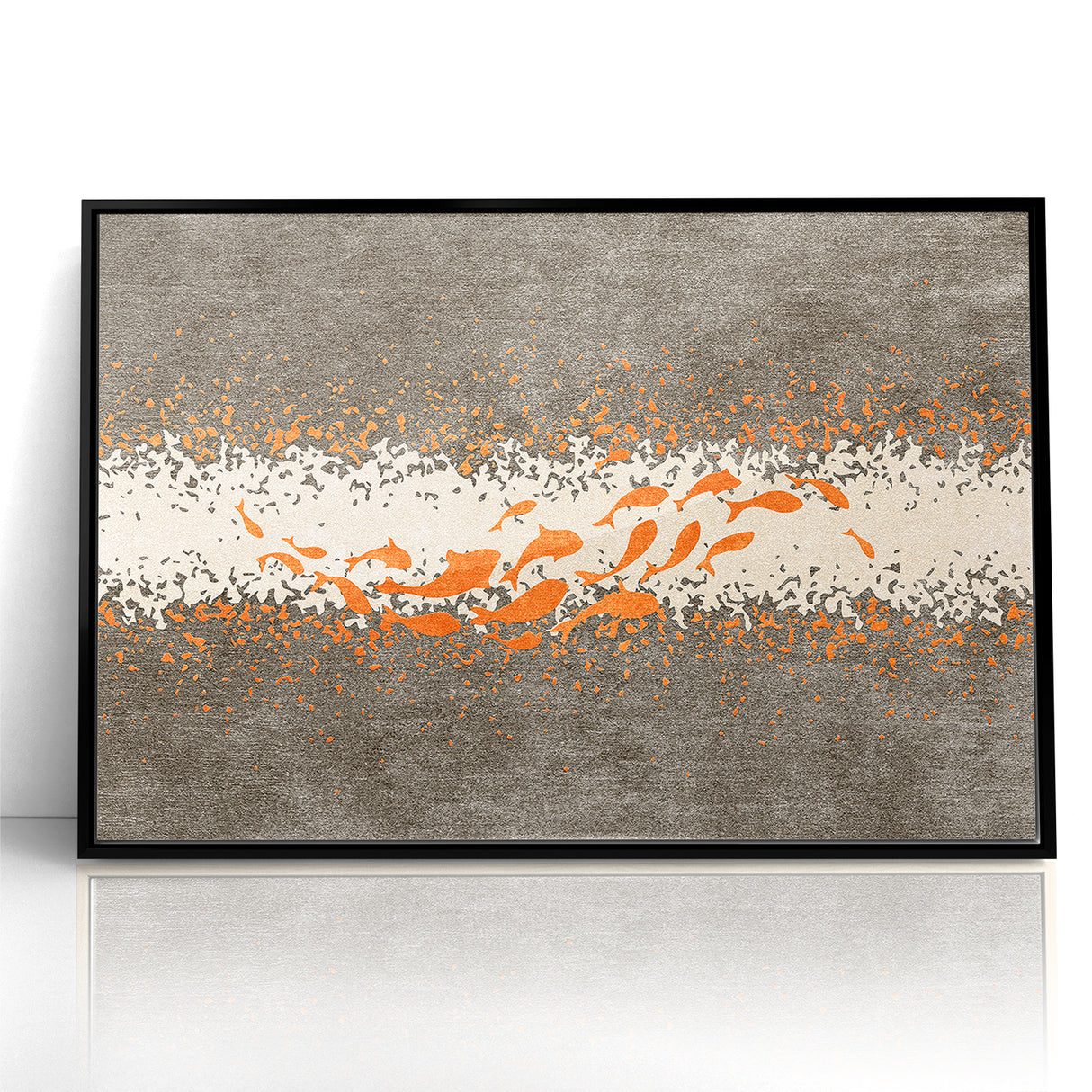 Abstract Fish and Splash Strokes Canvas Art