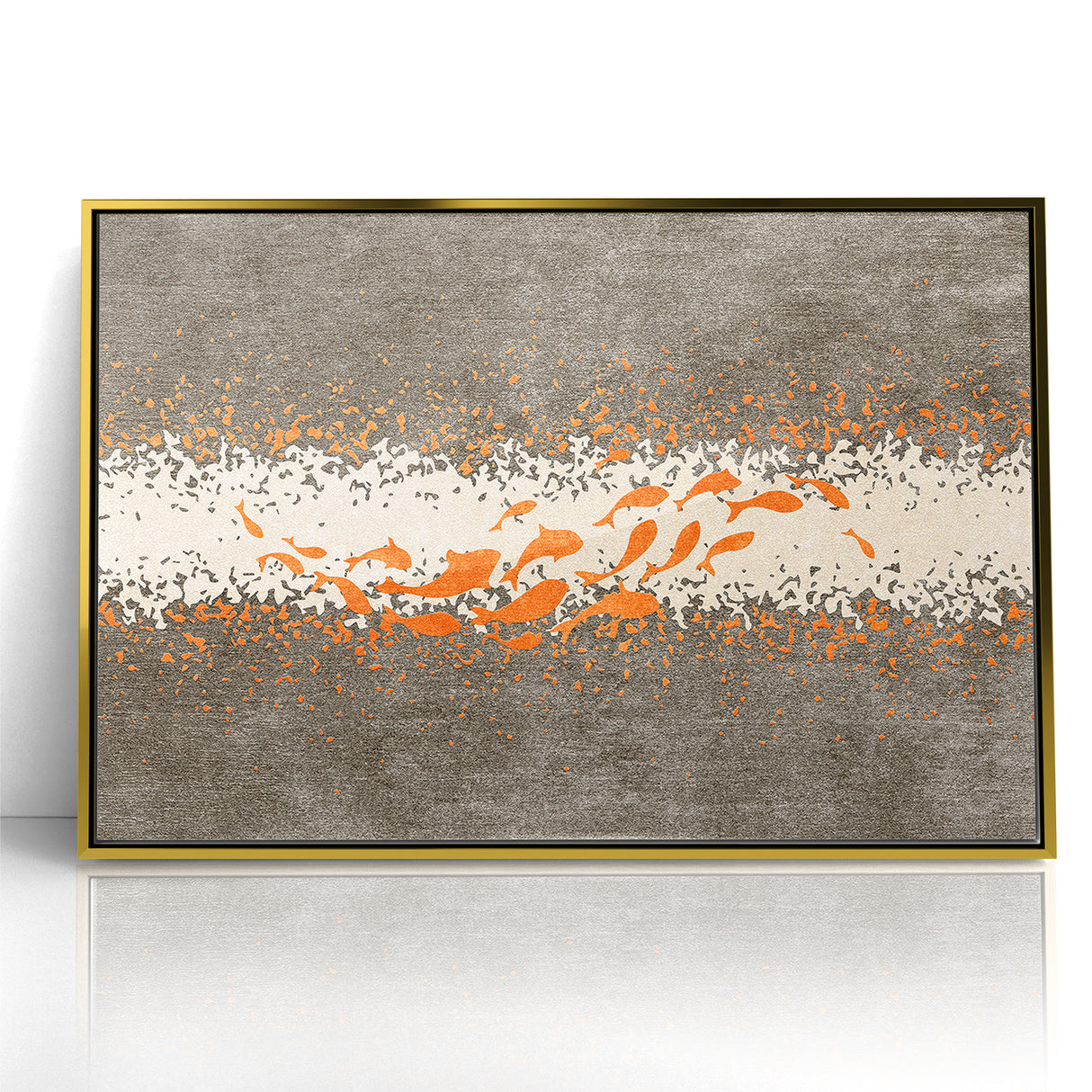 Abstract Fish and Splash Strokes Canvas Art
