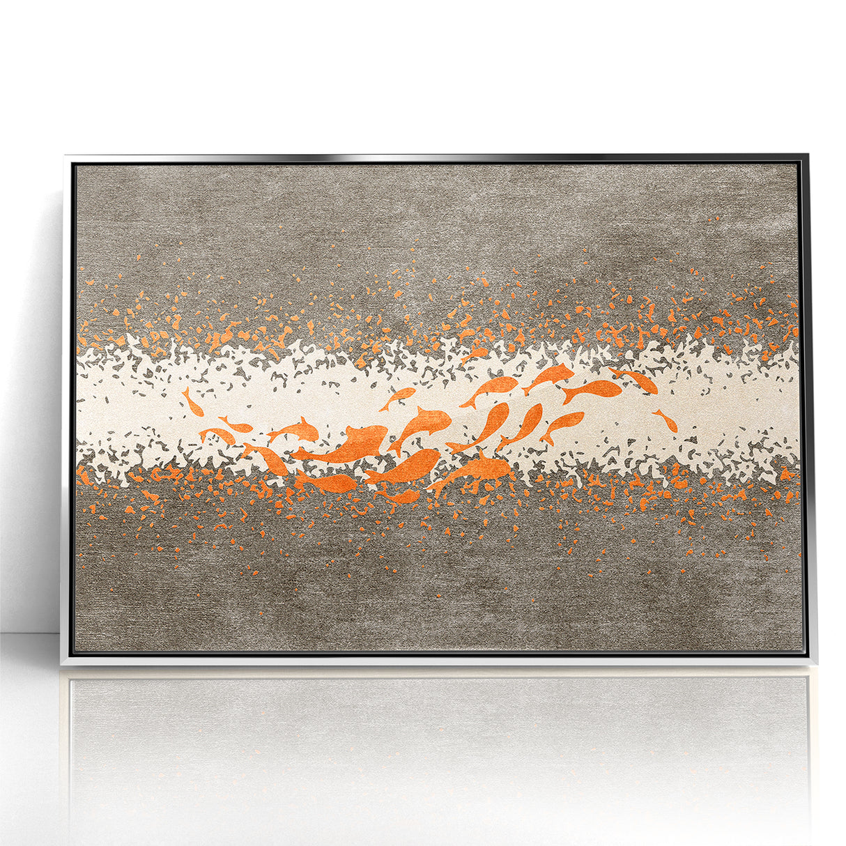 Abstract Fish and Splash Strokes Canvas Art
