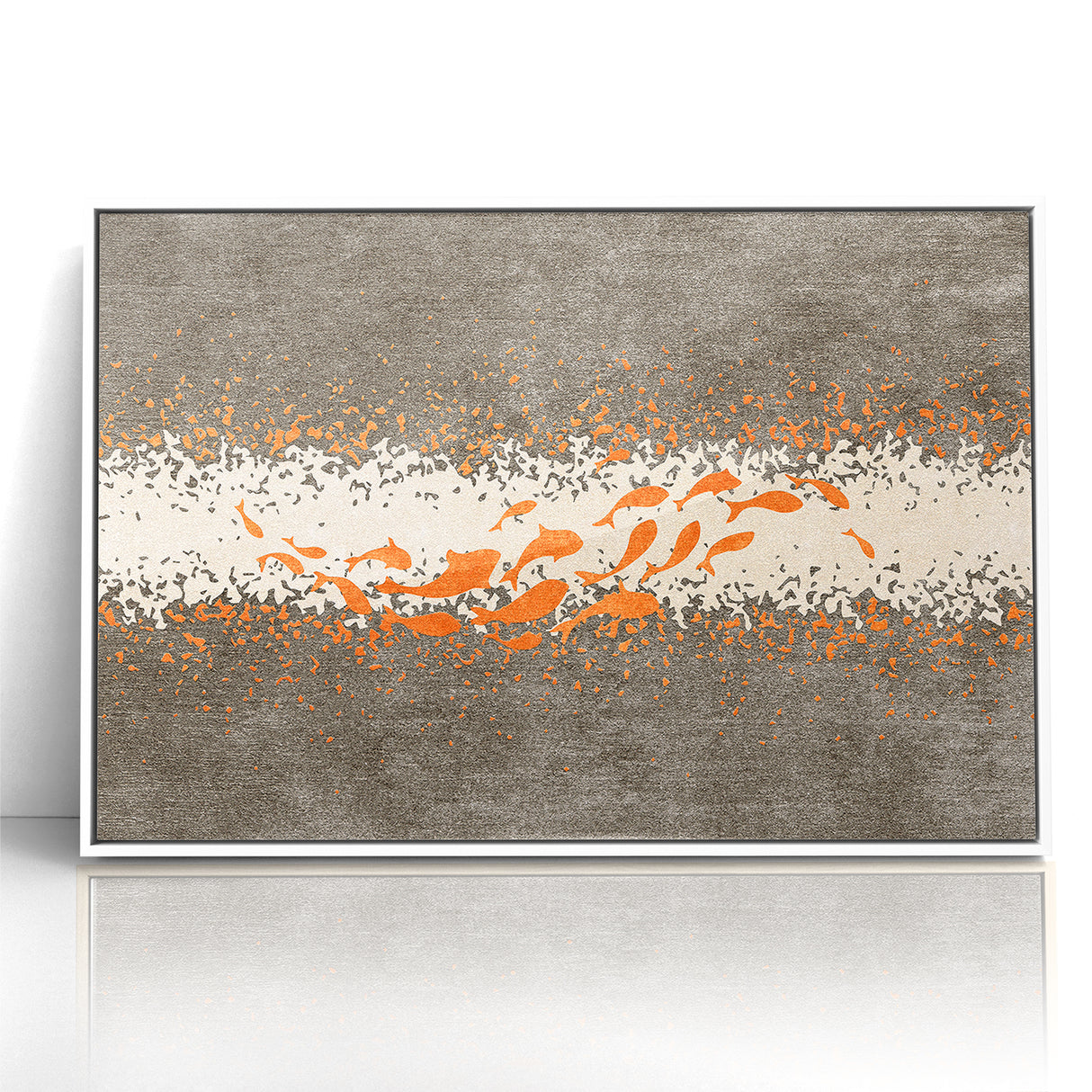 Abstract Fish and Splash Strokes Canvas Art