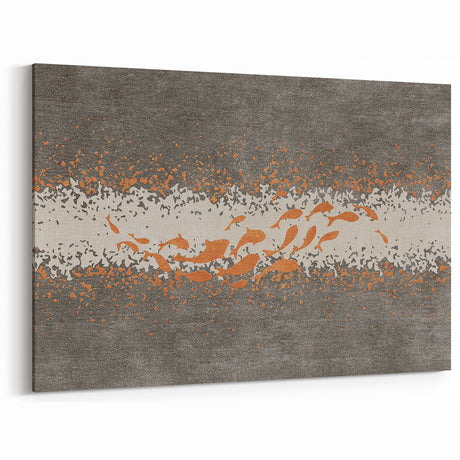 Abstract Fish and Splash Strokes Canvas Art