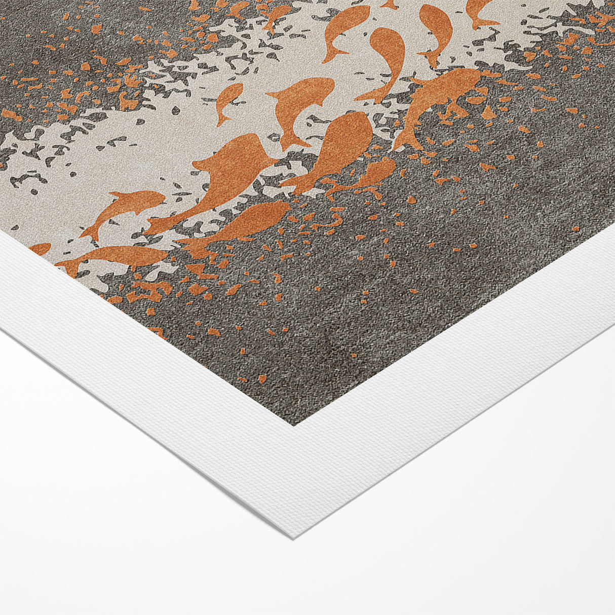 Abstract Fish and Splash Strokes Canvas Art