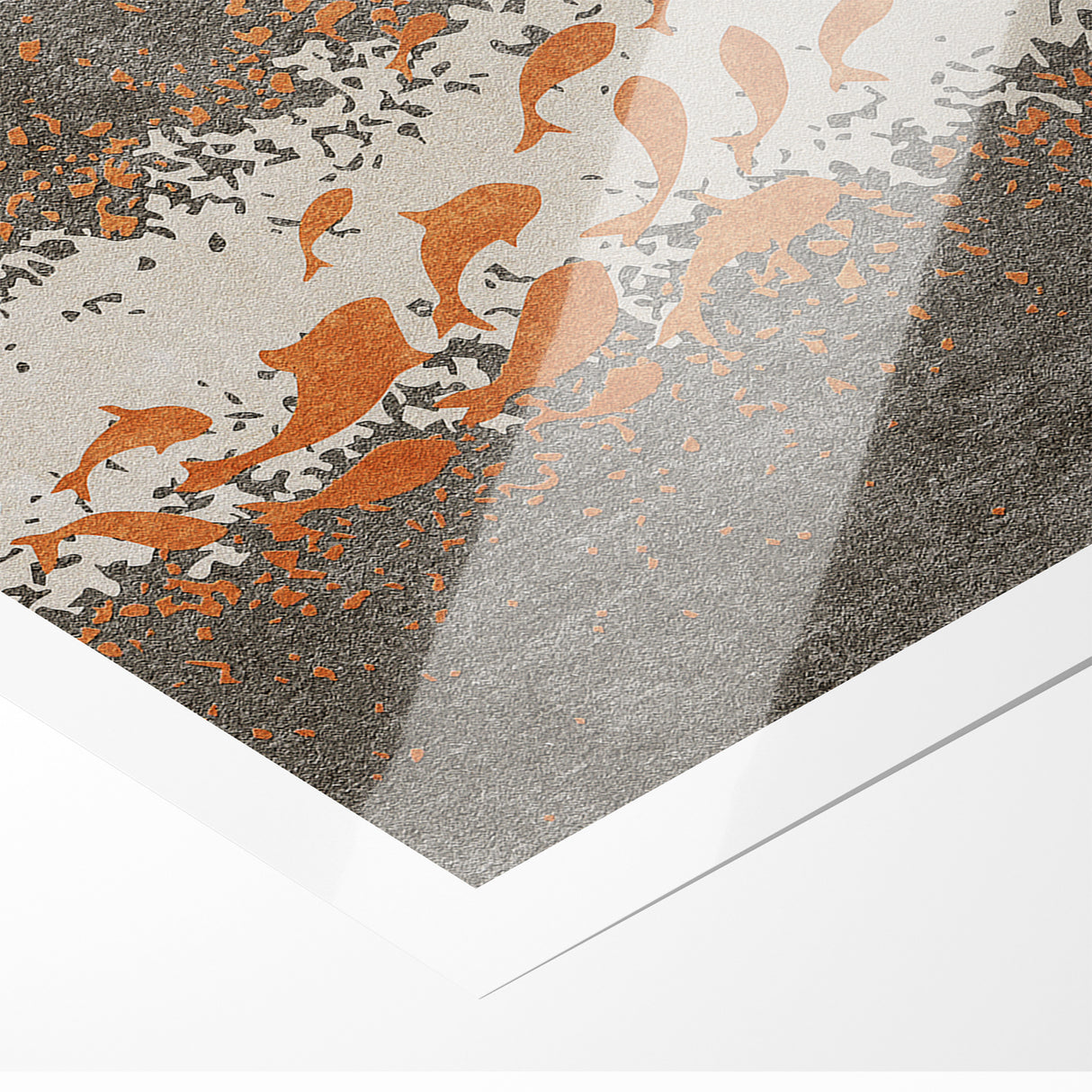 Abstract Fish and Splash Strokes Canvas Art
