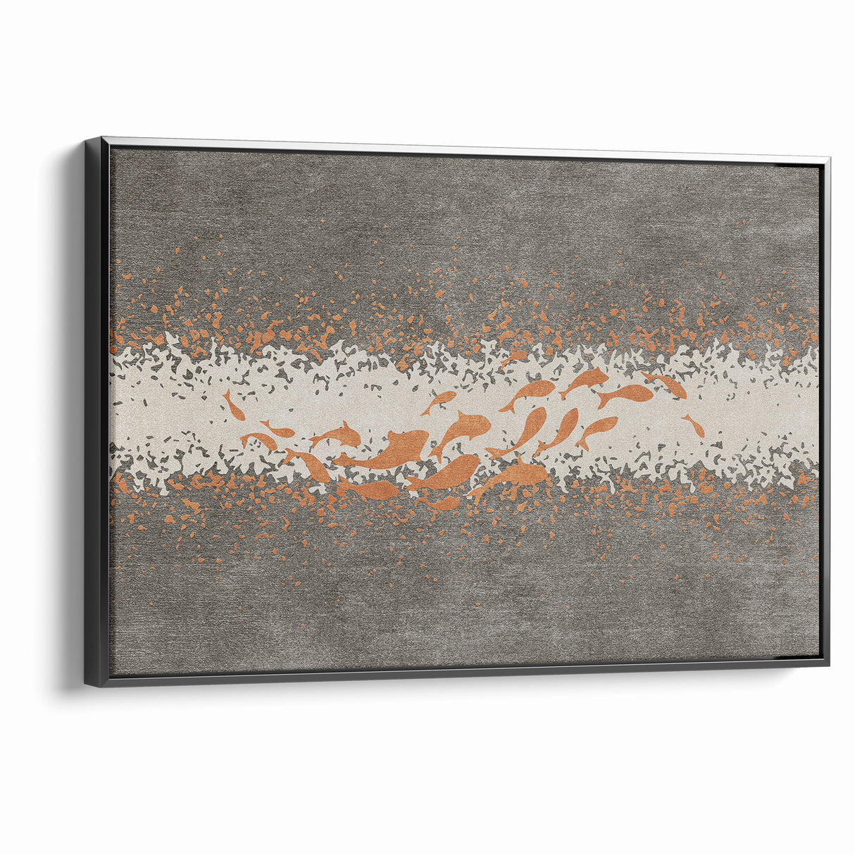 Abstract Fish and Splash Strokes Canvas Art