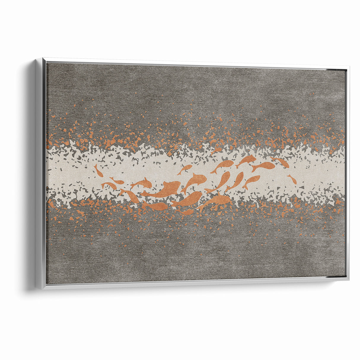 Abstract Fish and Splash Strokes Canvas Art