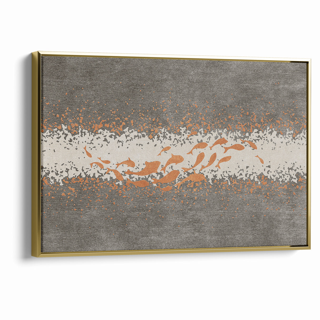 Abstract Fish and Splash Strokes Canvas Art