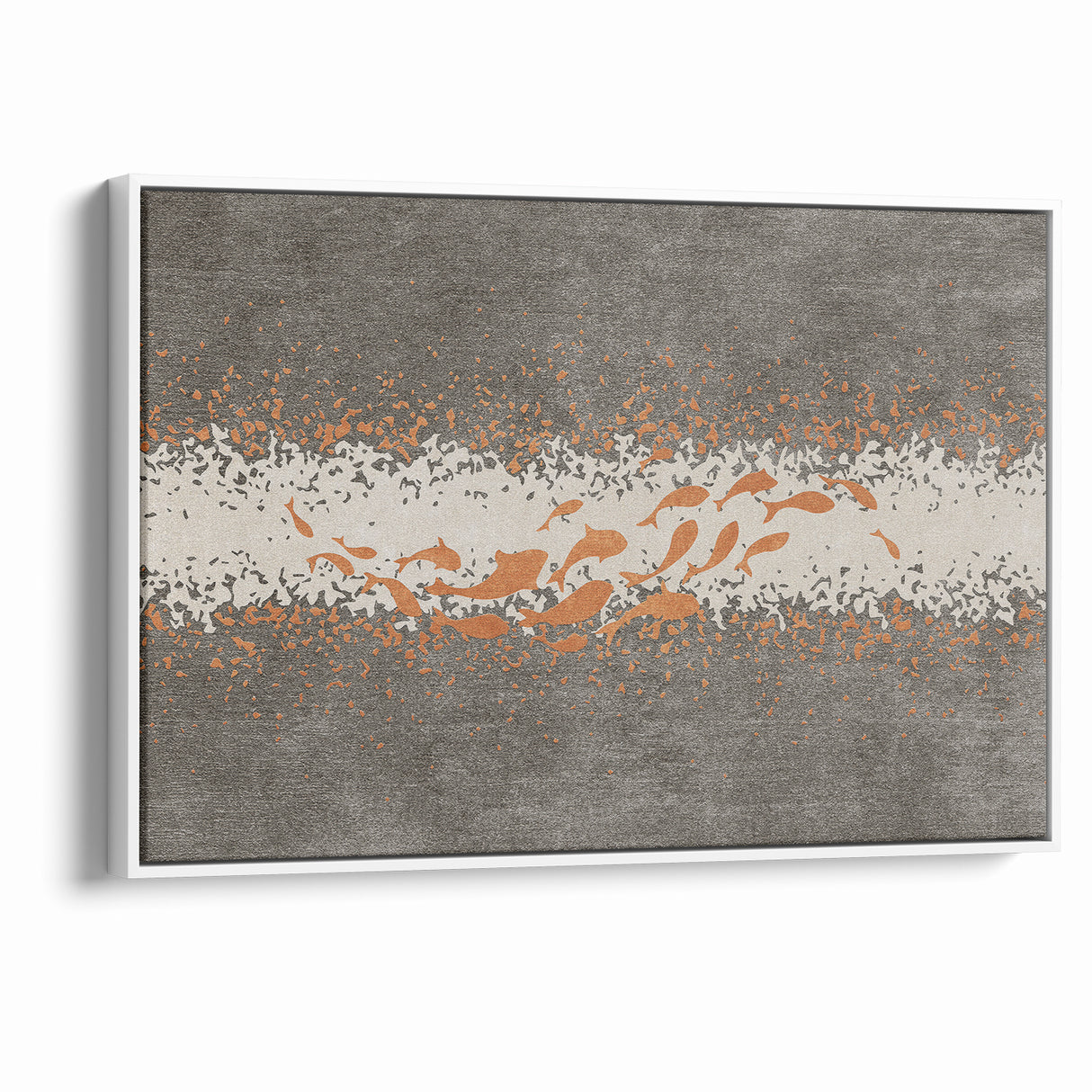 Abstract Fish and Splash Strokes Canvas Art