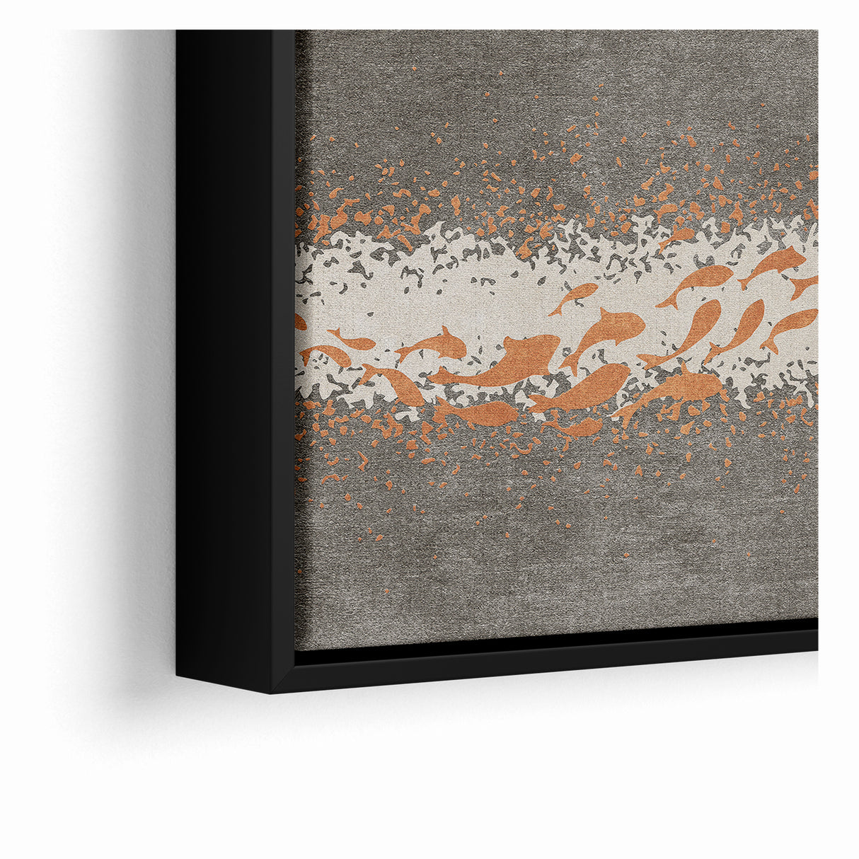 Abstract Fish and Splash Strokes Canvas Art