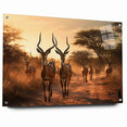 Graceful Antelope Herd at Sunset – Stunning Wildlife Canvas Art