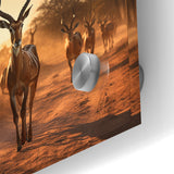 Graceful Antelope Herd at Sunset – Stunning Wildlife Canvas Art