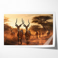 Graceful Antelope Herd at Sunset – Stunning Wildlife Canvas Art