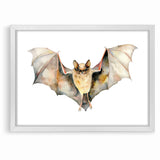 Graceful Bat Watercolor Art - Elegant Wildlife Canvas Wall Decor