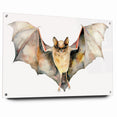 Graceful Bat Watercolor Art - Elegant Wildlife Canvas Wall Decor