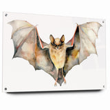 Graceful Bat Watercolor Art - Elegant Wildlife Canvas Wall Decor