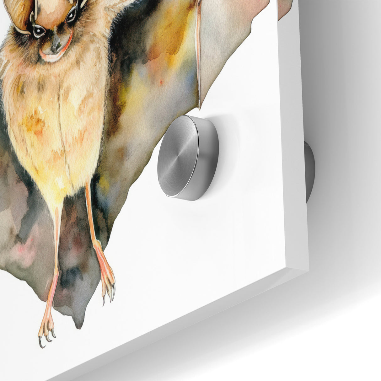 Graceful Bat Watercolor Art - Elegant Wildlife Canvas Wall Decor