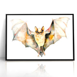 Graceful Bat Watercolor Art - Elegant Wildlife Canvas Wall Decor