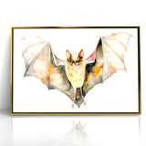 Graceful Bat Watercolor Art - Elegant Wildlife Canvas Wall Decor