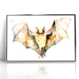 Graceful Bat Watercolor Art - Elegant Wildlife Canvas Wall Decor