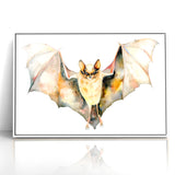 Graceful Bat Watercolor Art - Elegant Wildlife Canvas Wall Decor