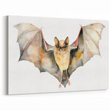 Graceful Bat Watercolor Art - Elegant Wildlife Canvas Wall Decor