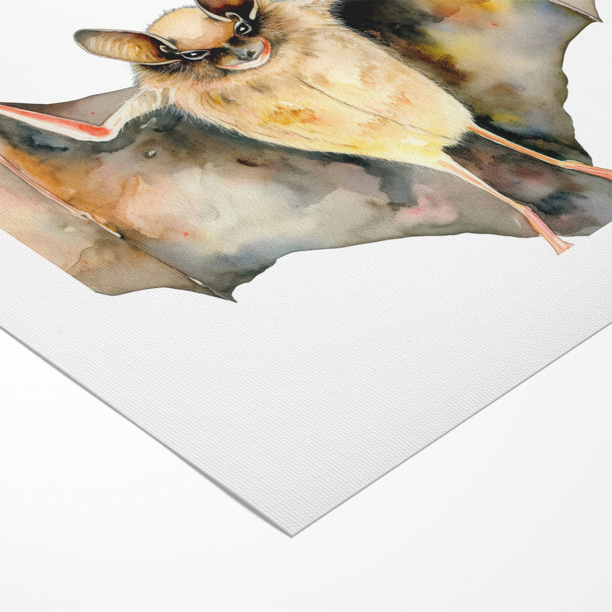 Graceful Bat Watercolor Art - Elegant Wildlife Canvas Wall Decor