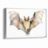 Graceful Bat Watercolor Art - Elegant Wildlife Canvas Wall Decor