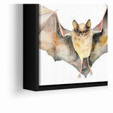 Graceful Bat Watercolor Art - Elegant Wildlife Canvas Wall Decor