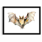 Graceful Bat Watercolor Art - Elegant Wildlife Canvas Wall Decor