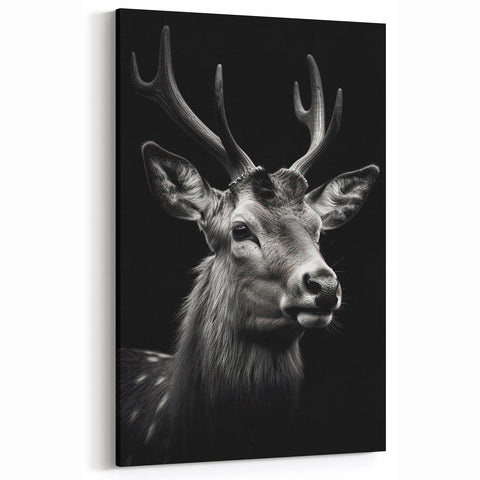 Majestic Antelope Portrait in Black and White – Stunning Canvas Art