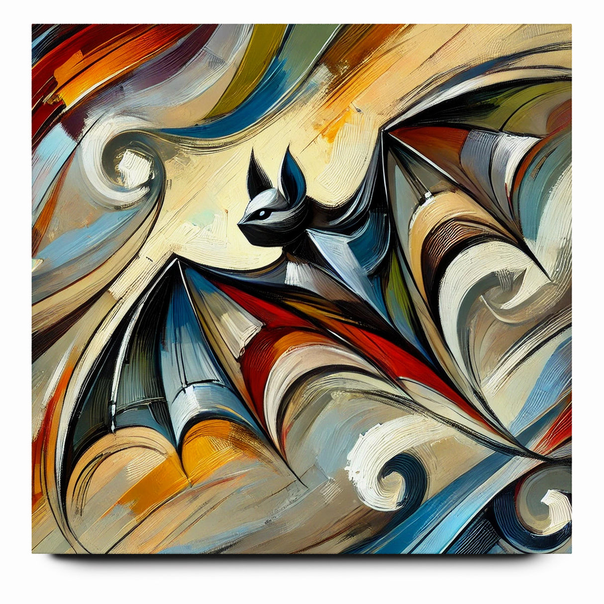 Abstract Bat Art - Vibrant Wildlife Canvas Wall Decor